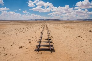 Abandoned,Railway,Tracks,In,The,Desert,,Namibia