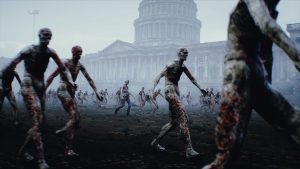 Usa,,America,Apocalypse.,Zombie,Walks,Near,Capitol,,Crowd,Of,Zombies.